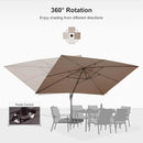 PURPLE LEAF 10' X 13' Patio Cantilever Umbrella Rectangle Umbrella Outdoor with Aluminum Offset Hanging and 360° Rotation for Pool Garden Deck Patio, Taupe by GreenHaven Gardens