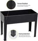Raised Garden Bed, Elevated Planter Black Metal Plant Box with Legs Standing Garden Stand Drainage Holes Black(Black 24" L x 11" W x 18" H) by GreenHaven Gardens