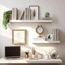 LaVie Home Floating Shelves, 24 Inch Wall Shelf Set of 2, Hanging Shelf with Invisible Brackets, Wall Decor for Bathroom, Bedroom, Living Room, Kitchen Storage, Modern White by CozyNest Decor