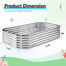 Quictent Raised Garden Bed Kit Oval Galvanized Metal Planter Box Tall for Vegetables Outdoor Backyard, Rubber Strip Edging Included, Silver 8x4x1.5 ft by GreenHaven Gardens