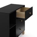 Storkcraft California 3 Drawer Combo Dresser (Black with Driftwood) – GREENGUARD Gold Certified, Interlocking Drawer System, Pre-Installed Drawer Tracks for Easier Assembly, Spacious Cabinet by TinyTreasures Baby Boutique