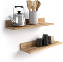 Mobili Fiver, Set of 2 Rachele Shelves, 31.49 in, Rustic Oak, Made in Italy by CozyNest Decor