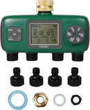 MOES 4 Outlet Sprinkler Timer, Brass Inlet, Programmable Automatic Irrigation Controller, Rain Delay, Manual Watering, 4 Zone Water Hose Timer for Gardens, Lawns, and Hose Systems by GreenHaven Gardens