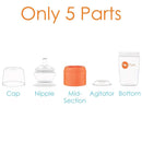 PopYum 9 oz Orange Anti-Colic Formula Making/Mixing/Dispenser Baby Bottle with