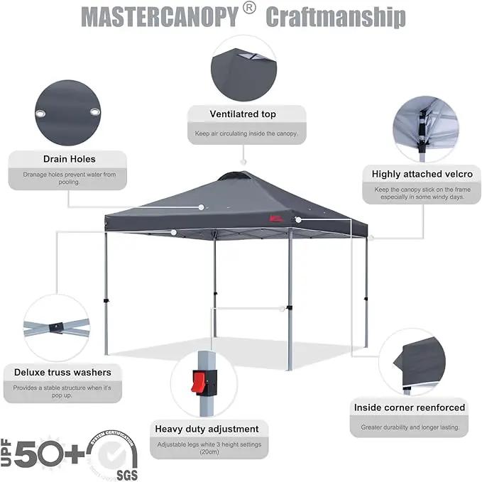 MASTERCANOPY Durable Pop-up Canopy Tent with Roller Bag (8x8, Dark Grey), photo 3 of 6
