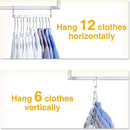 HOUSE DAY 10.5 Inch Closet Space Saving Wardrobe Clothing Magic Hangers Oragnizer Heavy Chrome Hangers, Updated Hook Design Pack of 8 by CozyNest Decor
