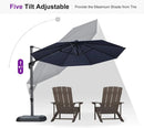 PURPLE LEAF 10 Feet Patio Umbrella Outdoor Cantilever Round Umbrella Aluminum Offset Umbrella with 360-degree Rotation for Garden Deck Pool Patio, Navy Blue by GreenHaven Gardens