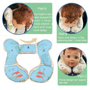 Baby Neck Pillows, Comfortable Baby Travel Head Neck Support Pillow for Car Seat Stroller Pushchair, Soft PP Cotton Travel Pillow for 0-1 Year Old Toddler Infant Newborn, Ocean by TinyTreasures Baby Boutique