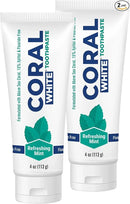 Coral White - Coral White Mint Toothpaste Natural Fluoride SLS Free Coral Calcium Remineralizing Toothpaste 4 Ounce (2 Pack) by CozyNest Decor