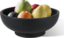 Large Black Decorative Bowl for Home Decor - Modern Concrete Fruit Bowl for Kitchen Counter or Coffee Table by CozyNest Decor