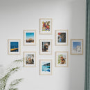 Vittanly 11x14 Picture Frames Set of 9, Shatter Resistant Plexiglass, Display 8x10 Pictures with Mat or 11x14 without Mat, Photo Frames for Wall or Tabletop, Engineered Wood, OAK by CozyNest Decor