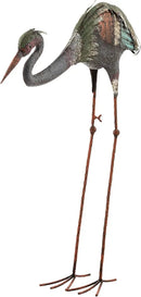 Alpine Corporation 30" Tall Outdoor Rustic Metal Bowing Crane Statue Yard Art Decoration by CozyNest Decor