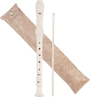 Recorder Instrument for Beginner Kids Adults,8-Hole Soprano Descant Recorder Music Flute with with Cleaning Rod & Leather Case For School Student Home Entertainment(2-Carved Beige) by TinyTreasures Baby Boutique