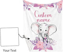 Custom Nursery Crib Bedding Set: Personalized Name 4 Piece Purple Flower Elephant Design Baby Crib Sets for Girls - Toddler Double Layer Blanket Set, Comfortable Crib Bed Sheets for Baby Toddlers by TinyTreasures Baby Boutique