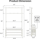 Coat Rack with Shoe Storage, Wooden Hall Tree with Bench, 11 Hooks and 2-Tier Storage Shelves, 3-in-1, Entryway Bench with Coat Rack (39.3"-Deep White) by CozyNest Decor