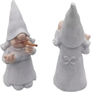 MINICAR 8'' H Funny Middle Finger Lady Gnomes Statues Outdoor Decor, Naughty Smoking Sculptures Garden Yard Patio Decorations, Paintable Unique Gifts by GreenHaven Gardens