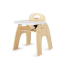 Foundations Easy Serve 13" Wood Feeding Chair for Toddlers, Adjustable Harness, Removable Dishwasher Safe Tray, “No Tip” Base, Baltic Birch Plywood by TinyTreasures Baby Boutique