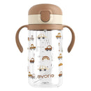 Evorie Tritan Spill Proof Toddler Straw Sippy Cup, 10 oz for Baby and Toddlers 1-3 Years Old, No Spill Straw Water Bottle with Removable Handles, Ideal for School, BPA-Free, Choco Car (NEW) by TinyTreasures Baby Boutique