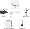 Folding Camping Table with Storage Net, 3ft Camping Table Aluminum Folding Table with 3 Adjustable Height Max 27.1 Inch, Portable, for Outdoor Backyard BBQ, Silver by GreenHaven Gardens