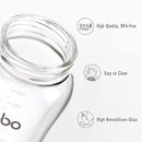 YOHKOH Natural Glass Baby Bottle with Natural Response Nipple, Newborn Anti-Colic Baby Bottles, Wide Neck Mushroom Cap Baby Bottle, Clear (8.8oz (Pack of 2), Multicolour) by TinyTreasures Baby Boutique