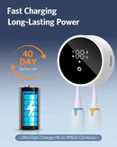 Upgraded UV Toothbrush Cleaner Holder Wall Mounted, Temracha Razor Electric Toothbrush Holder for Bathroom, LED Smart Screen, with Auto-Inductive Cover, Cleaning and 60-Degree Drying, for Home, Travel by CozyNest Decor