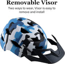 Kids Bike Helmet, Youth Toddler Boys Girls Helmets, 2 Size Adjustable for Ages 2-3-5-8-14 Years, Child Helmet with Visor and LED Light, Lightweight Multi-Sport Bicycle Scooter Cycling Helmets by TinyTreasures Baby Boutique