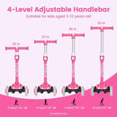 TONBUX Kids Scooter for Age 3-12, Toddler Scooter with 4 Adjustable Heights, Light Up 3-Wheels Scooter, Shock Absorption Design, Lean to Steer, Balance Training Scooter for Kids by TinyTreasures Baby Boutique