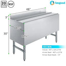 AmGood 18.5 in. x 48 in. Underbar Ice Bin with Sliding Lid | NSF | Stainless Steel Ice Chest with Sliding Lid by CozyNest Decor