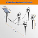 APONUO Solar Spot Lights Outdoor 4-in-1 Solar Landscape Lights Dusk to Dawn Solar Uplights IP65 Waterproof 9.8ft Cable Outdoor Spot Lights for Yard Pathway Garden Tree Decoration (Warm White) by GreenHaven Gardens
