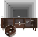 ARTPOWER 67'' Mid-Century Modern TV Stand with Storage Drawer and Doors, Long TV Stand with Adjustable Shelves for 75 Inch TV for Living Room, Bedroom, Brown by CozyNest Decor