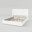Allewie Full Size Velvet Lift Up Storage Bed, Modern Wingback Headboard, Hydraulic Support, No Box Spring Needed, White by CozyNest Decor
