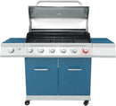 Royal Gourmet GA6402B 6 Burner Propane Gas Grill with Side Burner and Warming Rack, 74,000 BTUs, Cabinet Style Gas BBQ Grill for Barbecue Grilling & Backyard Cooking, Blue by GreenHaven Gardens