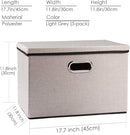 PRANDOM Large Foldable Storage Bins with Lids [5-Pack] linenFabric Decorative Storage Boxes Organizer Containers Baskets Cube(17.7x11.8x11.8) For 6+ Year Old Boys and Girls by TinyTreasures Baby Boutique