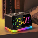 JALL Digital Alarm Clock with FM Radio for Bedroom, 8 Colors Night Light with Charging Port, Sleep Sound Machines with Timer, Dual Alarm (Black with RGB Font) by TinyTreasures Baby Boutique