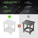 Outdoor Side Table for Garden, Lawn, Living Room Adirondack Tables for Outside 2-Tier HDPE Waterproof Small Outside Side Tables for Patio End Table for Adirondack Chair, 2 Pcs, White by GreenHaven Gardens