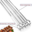 Metal Skewer for Grilling,Kabob Skewer,Flat BBQ Barbecue Skewer,Grilling Skewers Set,Reusable BBQ (12" skewer(16 pack)) by GreenHaven Gardens
