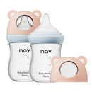 Natural Glass Baby Bottle for Breastfeeding Babies, 5.4oz Anti-Colic Baby Bottle with Natural Response Nipple(S), Clear, Wide Neck, 2 Pack, 1 Months+ by TinyTreasures Baby Boutique