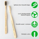 Bamboo Toothbrushes Soft Bristles, Biodegradable Eco-Friendly Toothbrush 10 Pack, BPA Free Charcoal Bamboo Tooth Brush, Organic, Natural, Green and Compostable Tooth Brushes by TinyTreasures Baby Boutique