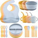 Silicone Baby Feeding Set 21 Pcs, Baby Led Weaning Supplies, Baby Feeding Supplies Set BPA Free, Essentials for Newborn Gift Mixed by TinyTreasures Baby Boutique