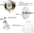 PERMO Industrial Vintage Wall Sconce Chrome Wall Sconce with 6.7" Oval Dome Clear Glass Shade Light Lamp Fixture by CozyNest Decor
