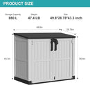 Vixzen 233 Gallon Larger Outdoor Deck Box,Lockable Resin Waterproof Storage Box,UV Resistant,Weather Resistance,Outside Storage Bin for Gardening Tools,Pool Supplies, Black and White by CozyNest Decor