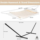 SUNCREAT Two Person Hammock with 12ft Stand Included, Max 475lbs Capacity, Heavy Duty Free Standing Hammock, Beige by GreenHaven Gardens
