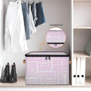 Custom Storage Basket with Name, Personalized Storage Bins with Zipper Lid, Foldable Fabric Storage Box Large capacity with Handle Grey Pink Gradient by TinyTreasures Baby Boutique