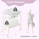 BABY JOY Baby Bathtub with Changing Table, Foldable Infant Diaper Changing Station with Storage Tray, Waterproof Pad, Portable Newborn Nursery Organizer Bath Stand with 4 Universal Wheels (White) by TinyTreasures Baby Boutique