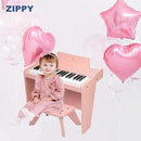 ZIPPY Kids Piano Keyboard, 37 Keys Digital Piano for Kids, Music Educational Instrument Toy, Wood Piano for 3+ Girls and Boys (Pink Basic) by TinyTreasures Baby Boutique