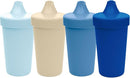 Re-Play Sippy Cups for Toddlers - 10 Oz. Reusable Spill Proof Cups for Kids, Dishwasher/Microwave Safe - Made in USA - Set of 4-3.13" x 6.25" - Cool Blues by TinyTreasures Baby Boutique