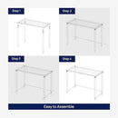 HMYHUM Acrylic Desk, Clear Desk for Home Office for Laptop, Study, Writing, Vanity Table with Cylindrical Legs, Modern, Easy Assembly, 39.4" L x 19.7" W x 29.5" H by CozyNest Decor