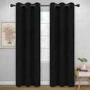 Easy-Going Blackout Curtains for Bedroom, Solid Thermal Insulated Grommet and Noise Reduction Window Drapes, Room Darkening Curtains for Living Room, 2 Panels (42x95 in, Black) by CozyNest Decor