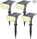 Linkind Solar Lights Outdoor Waterproof IP67, StarRay Dusk-to-Dawn Outdoor Solar Lights, 3 Lighting Modes Solar Spot Lights Outdoor for Garden, Yard, Landscape (Warm White, 4 Pack) by CozyNest Decor