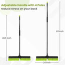 24-Inch Push Broom Outdoor with Stiff Bristle, Heavy Duty Broom Brush with 63” Long Handle for Deck Patio Driveway Garage Warehouse Shop Floor Sweeping & Scrubbing by CozyNest Decor
